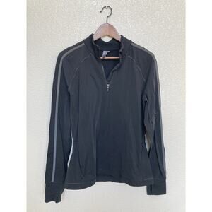 Sweaty Betty womens black quarter zip XL pullover athletic running long sleeve